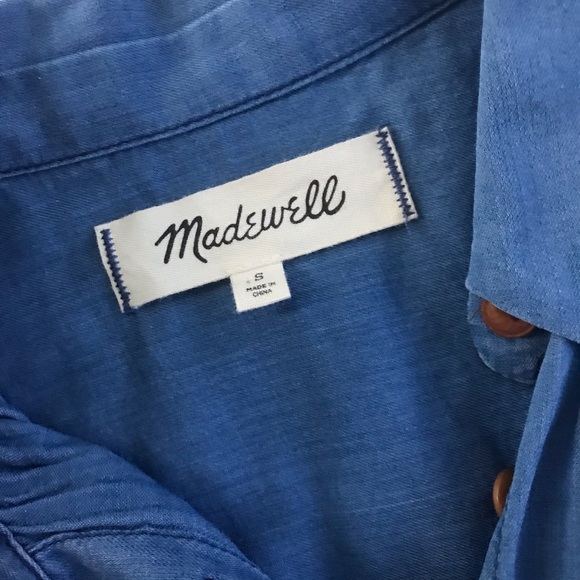Madewell Central Shirt Bright Indigo Denim Top - Picture 5 of 6